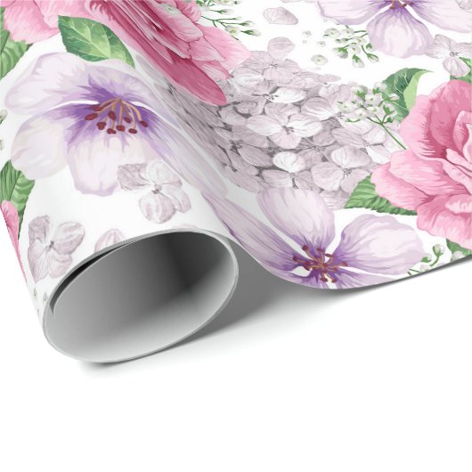 Rosa Blume Wrapping Paper Geschenkpapier (Rolleneckpunkt)