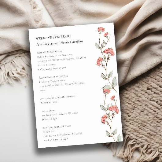 Rosa Blume Wreath Weekend Geburtstagsreise Einladung