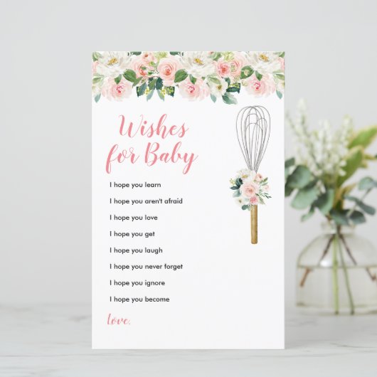 Rosa Blume Wünsche für Babygrün (Stehend Vorderseite)