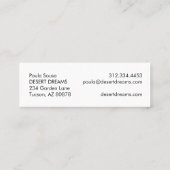 Rosa Blume Wüste Garden Foto Reisen Mini Visitenkarte (Rückseite)