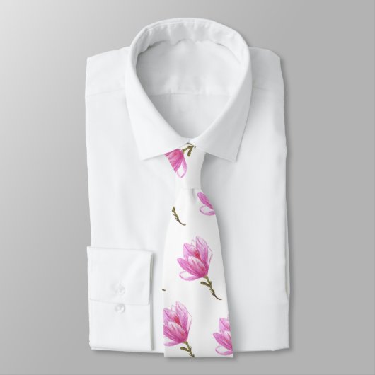 Rosa Blume Zeichnend Krawatte (Gebunden)