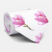 Rosa Blume Zeichnend Krawatte (Gerollt)