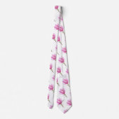 Rosa Blume Zeichnend Krawatte (Rückseite)