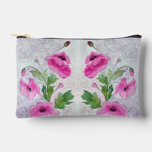 Rosa Blume Zubehörtasche (Vorderseite)