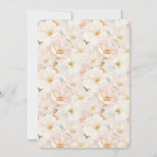 Rosa Blume zum Geburtstag Einladung (Rückseite)