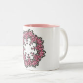 Rosa Blume Zweifarbige Tasse (VorderseiteRechts)