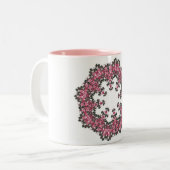 Rosa Blume Zweifarbige Tasse (Vorderseite Links)