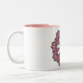 Rosa Blume Zweifarbige Tasse (Links)