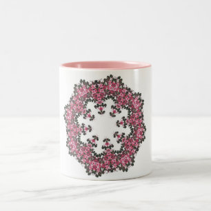 Rosa Blume Zweifarbige Tasse