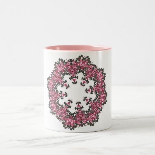 Rosa Blume Zweifarbige Tasse (Mittel)