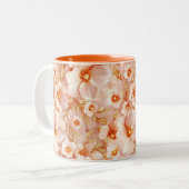 rosa Blume Zweifarbige Tasse (Vorderseite Links)