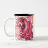 Rosa Blume Zweifarbige Tasse (Links)