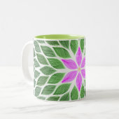 rosa Blume Zweifarbige Tasse (Vorderseite Links)