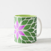 rosa Blume Zweifarbige Tasse (VorderseiteRechts)