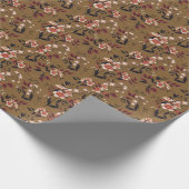 Rosa Blume Zweig, abstrakte Zusammensetzung. Geschenkpapier (Ecke)