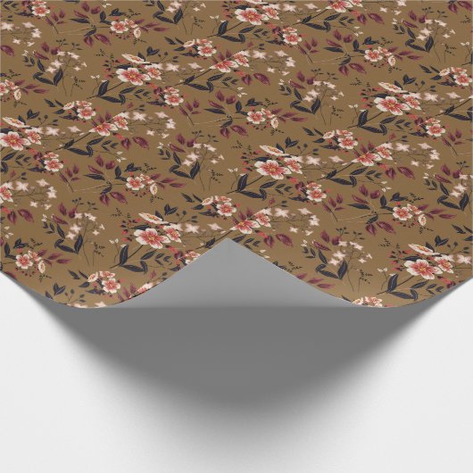 Rosa Blume Zweig, abstrakte Zusammensetzung. Geschenkpapier (Ecke)