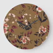 Rosa Blume Zweig, abstrakte Zusammensetzung. Große Wanduhr (Vorderseite)