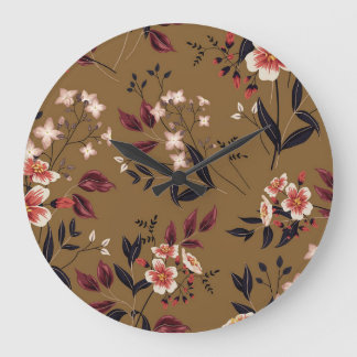 Rosa Blume Zweig, abstrakte Zusammensetzung. Große Wanduhr