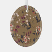 Rosa Blume Zweig, abstrakte Zusammensetzung. Ornament Aus Glas (Vorderseite Rechts)