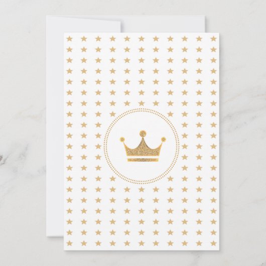 Rosa Blumen1. Geburtstag Party Goldkronprinzessin- Einladung (Rückseite)