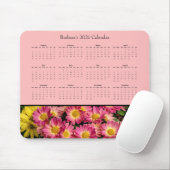 Rosa Blumen: 2026 Kalender anpassen Mousepad (Mit Mouse)