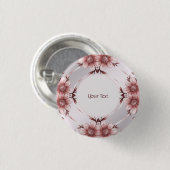 Rosa Blumen-Anstecknadel Button (Vorne & Hinten)