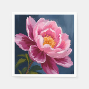 Rosa-Blumen-Aquarellmalerei Serviette