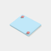 Rosa Blumen auf hellblauen Dingen zu tun Post-it Klebezettel (angewinkelt)