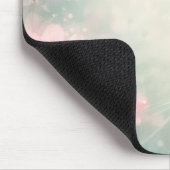 Rosa Blumen auf mintgrünem ätherischen Abstrakt Mousepad (Ecke)