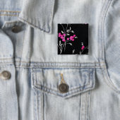 Rosa Blumen auf Schwarzem Button (Beispiel)