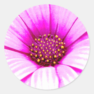 Rosa Blumen-Aufkleber Runder Aufkleber