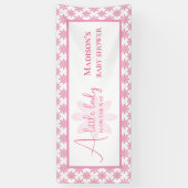 Rosa Blumen-Baby-Party  Banner (Vertikal)