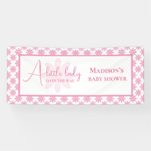Rosa Blumen-Baby-Party Banner