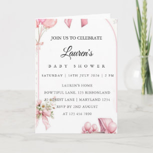 Rosa Blumen Baby Shower Einladung Mädchen Baby S