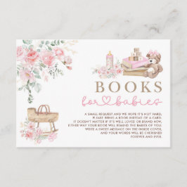 Rosa Blumen-Babysachen-Bücher für Zwillinge-Babymä Begleitkarte