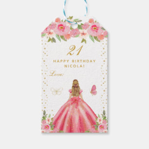 Rosa Blumen Blondes Haar Mädchen Alles Gute zum Ge Geschenkanhänger