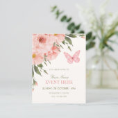 Rosa Blumen blühen  Einladung (Stehend Vorderseite)