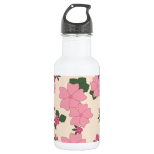 Rosa Blumen, Blumenmuster, Blumenmuster Edelstahlflasche