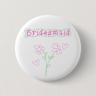 Rosa Blumen-Brautjungfer Button