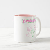 Rosa Blumen-Brautjungfer Zweifarbige Tasse (VorderseiteRechts)