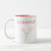 Rosa Blumen-Brautjungfer Zweifarbige Tasse (Links)