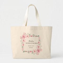 Rosa Blumen Brautmutter  Jumbo Stoffbeutel
