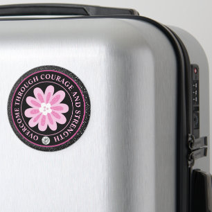 Rosa Blumen Brustkrebs-Bewusstseins-Design Magnet