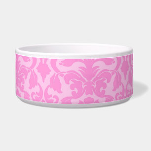 Rosa Blumen-Damask-Hundefutter-napf Napf