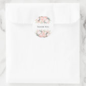 Rosa Blumen "Danke" Aufkleber (Tasche)