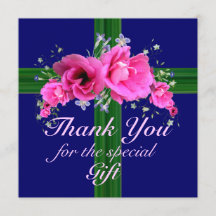 Rosa Blumen danken Ihnen für die Geschenk-Karte