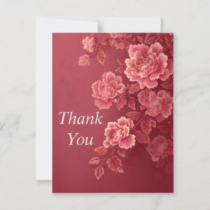 Rosa Blumen Dankeskarten mit dunkelrosa Hintergrun Postkarte