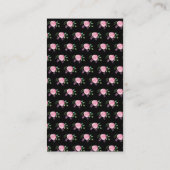 Rosa Blumen der Geschäfts-Karten-| mit schwarzem Visitenkarte (Rückseite)