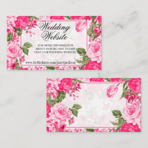 Rosa Blumen-Design - Selbst gestalten Begleitkarte