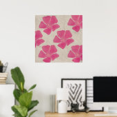 Rosa Blumen-Druck Poster (Heimbüro)